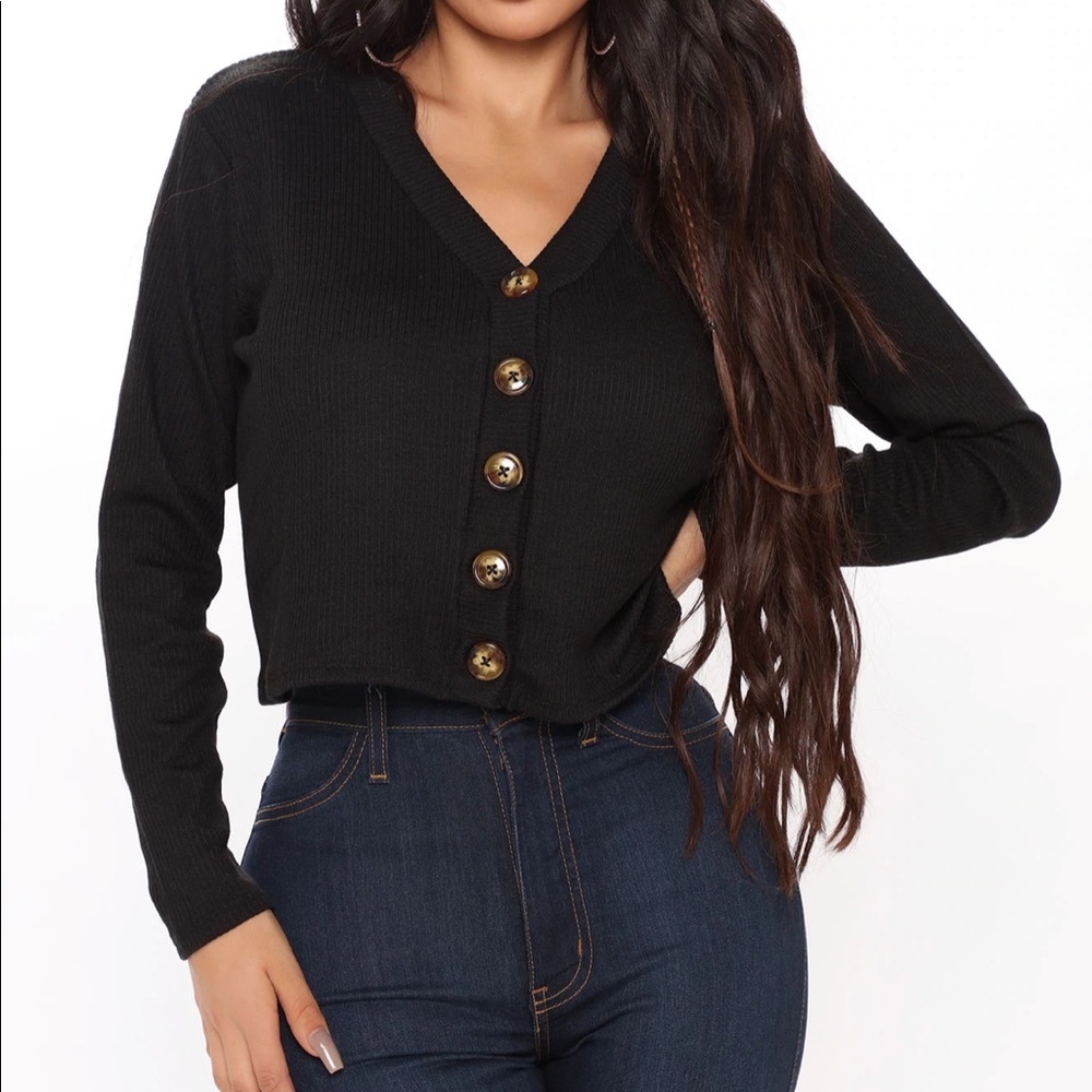 Fashion Nova Button-Down Cardigan In Black